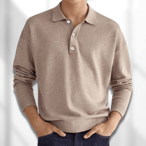 Modern Fit Long Sleeve Polo Shirt For Men