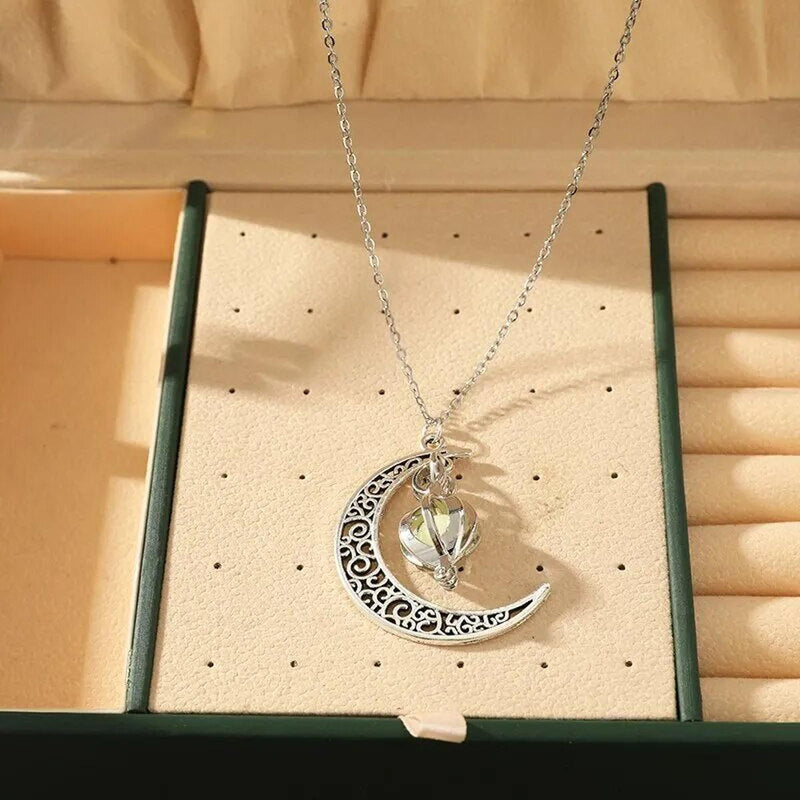 Moonstone Pendant Necklace Stainless Steel