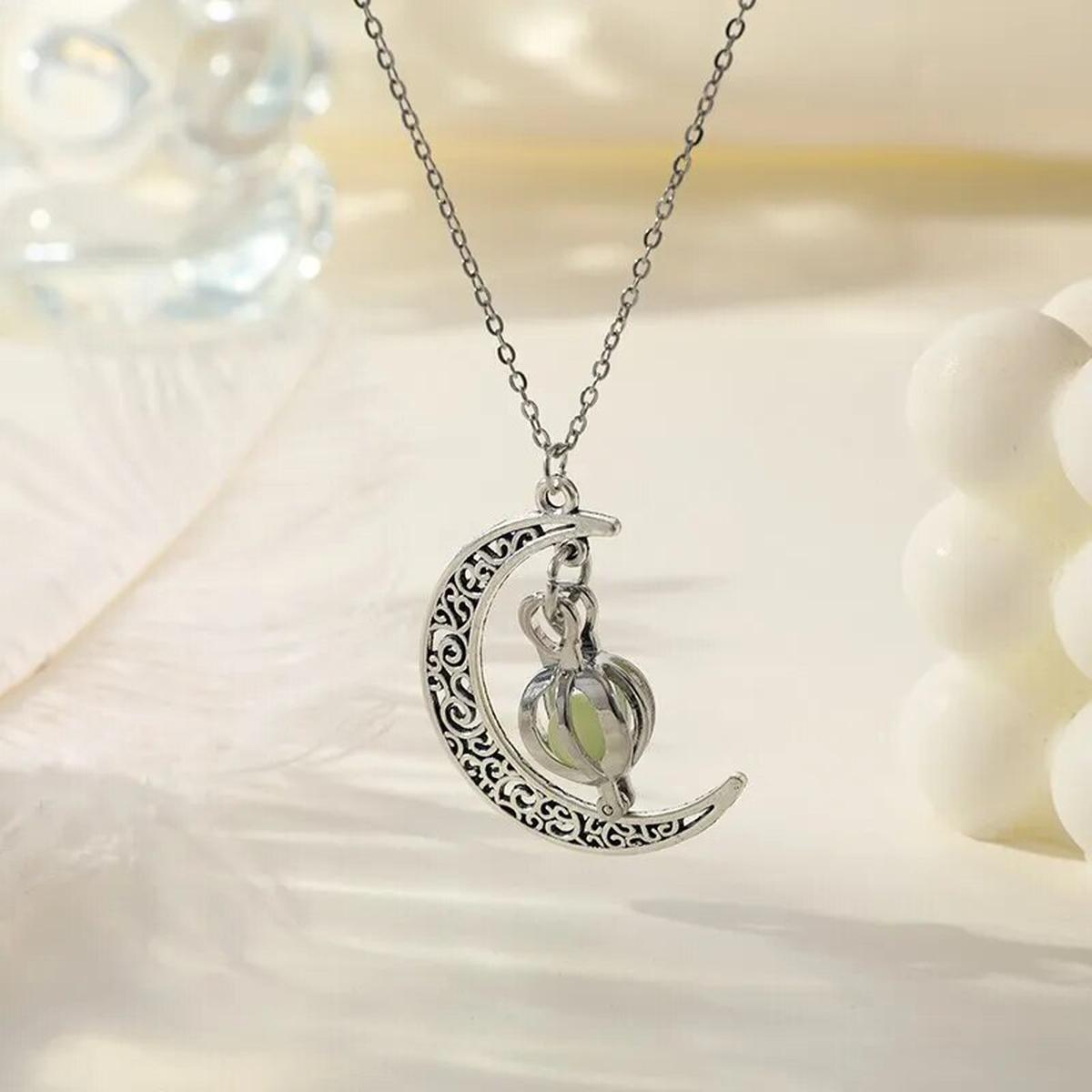 Moonstone Pendant Necklace Stainless Steel