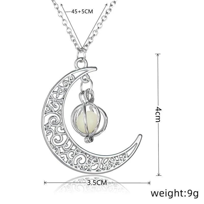 Moonstone Pendant Necklace Stainless Steel