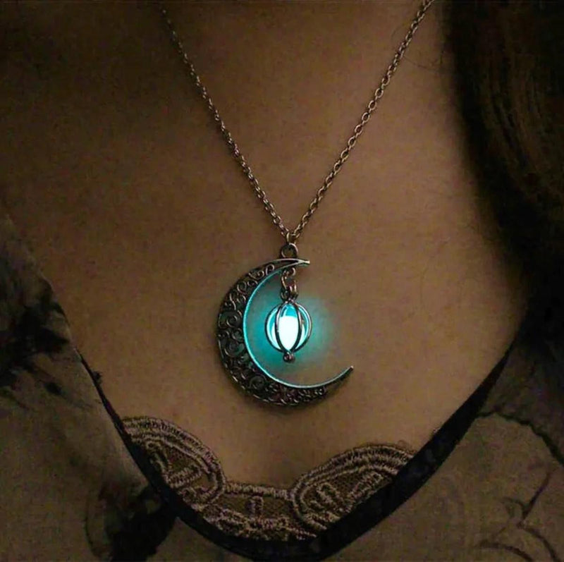 Moonstone Pendant Necklace Stainless Steel
