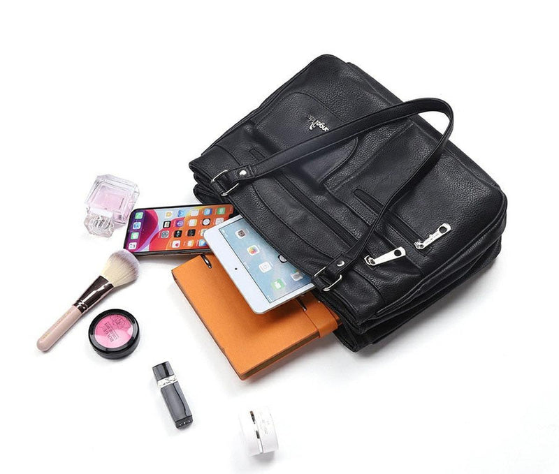 Multi-Compartment Women&#39;s Handbag With Adjustable Straps