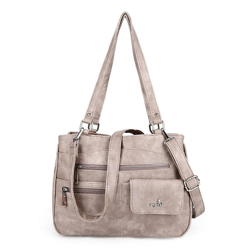 Multi-Compartment Women&#39;s Handbag With Adjustable Straps