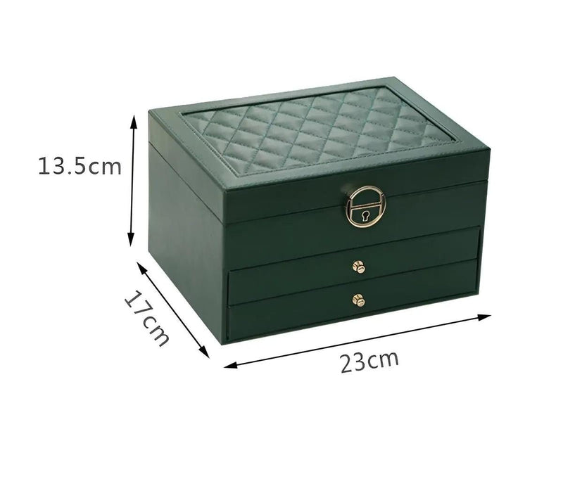 Multi-Layered PU Leather Jewelry Box With Spacious Compartments