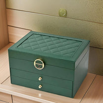 Multi-Layered PU Leather Jewelry Box With Spacious Compartments