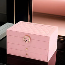 Multi-Layered PU Leather Jewelry Box With Spacious Compartments
