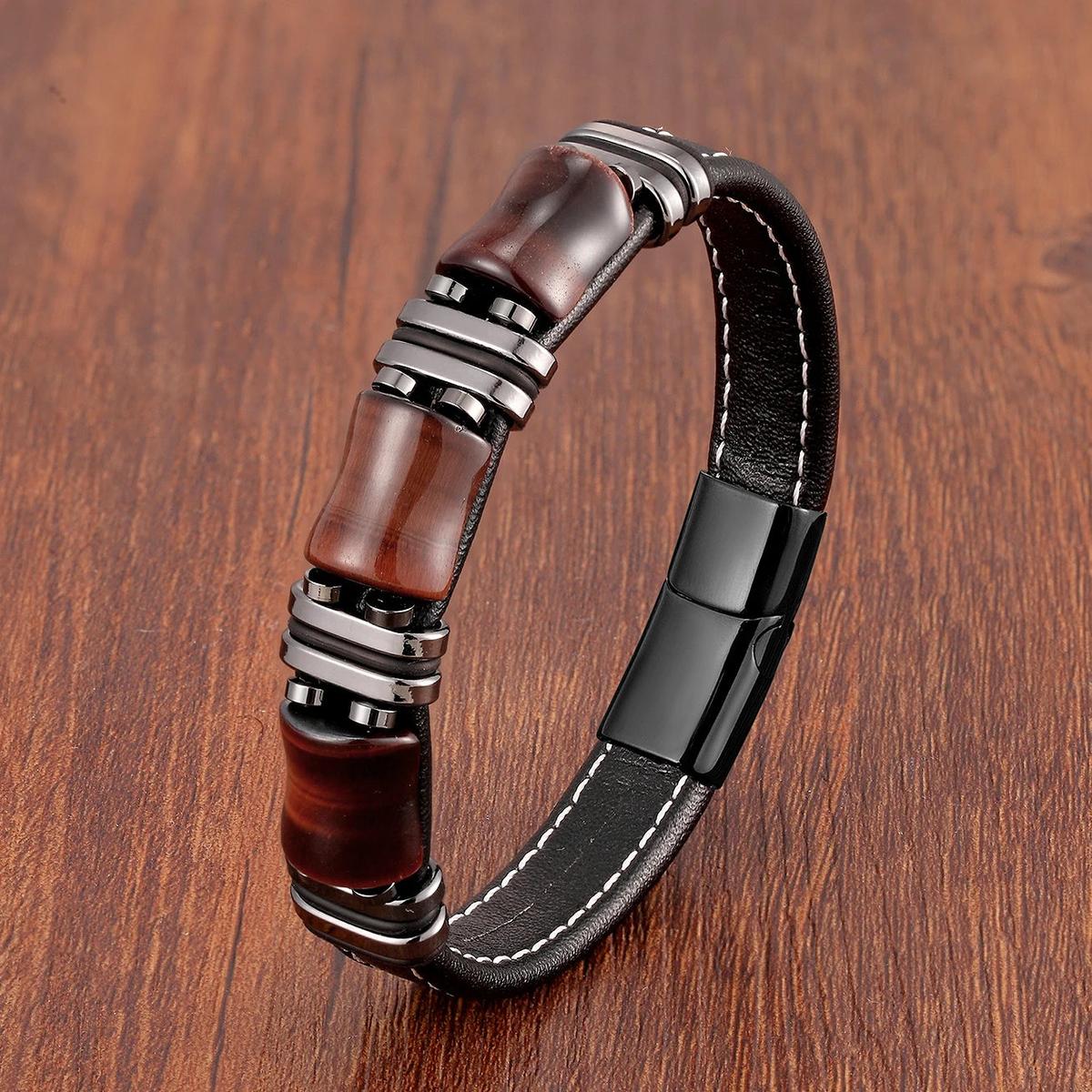 BLACK RED TIGER EYE / 9 inches