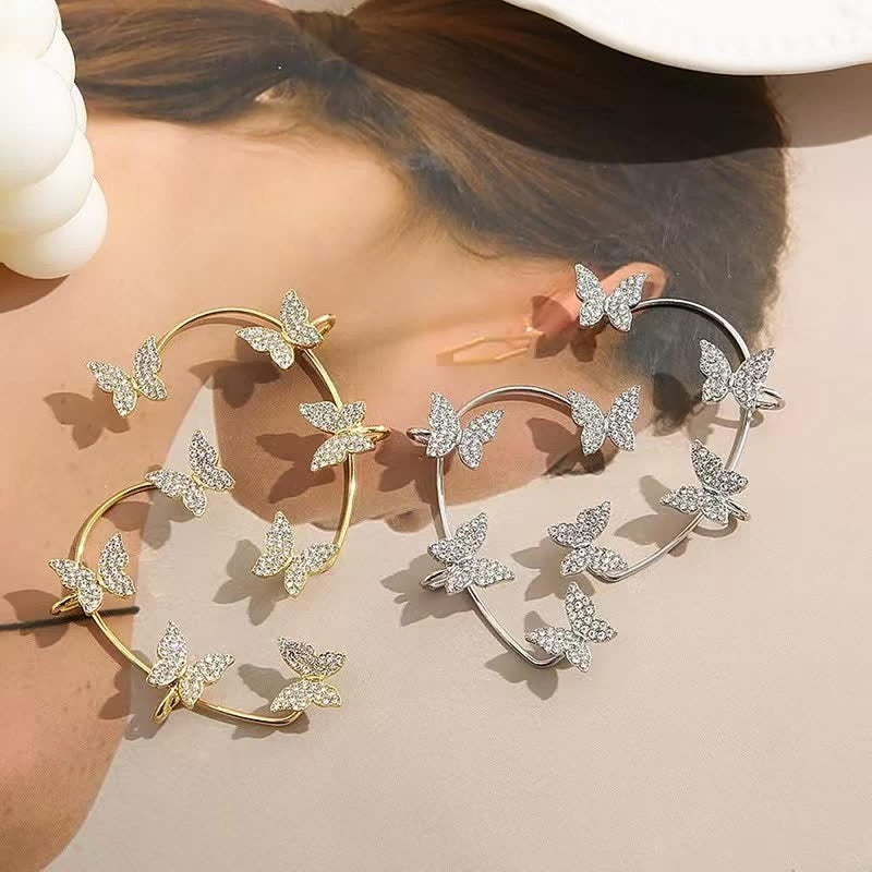 Non-Pierced Butterfly Ear Cuff With Stones