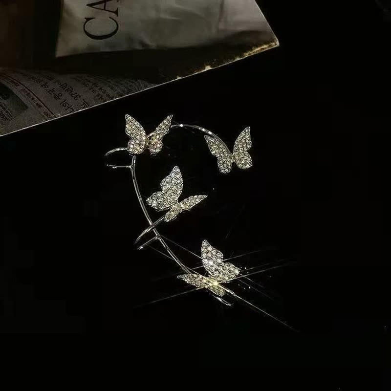 Non-Pierced Butterfly Ear Cuff With Stones