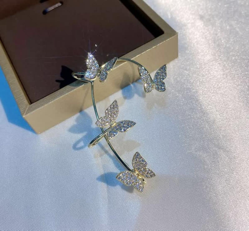 Non-Pierced Butterfly Ear Cuff With Stones