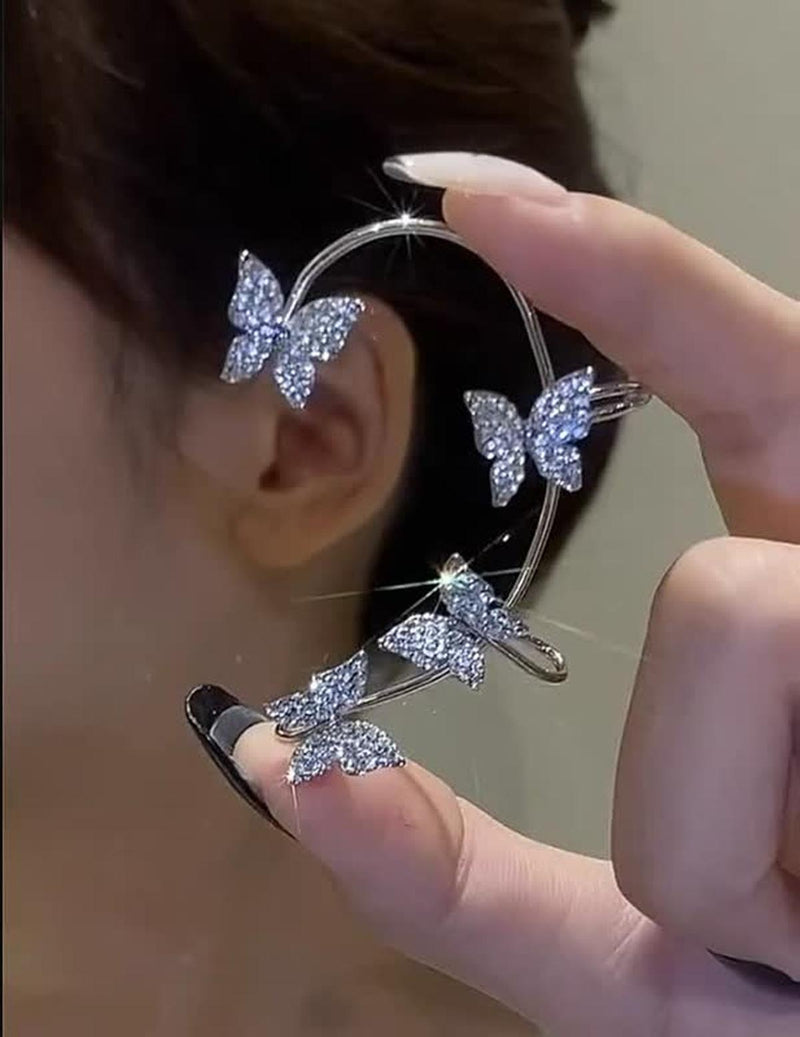 Non-Pierced Butterfly Ear Cuff With Stones