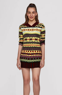 Norwegian Patterned Women&#39;s Pullover - Soft Knit, Casual Winter Sweater, Sizes XS to 5XL