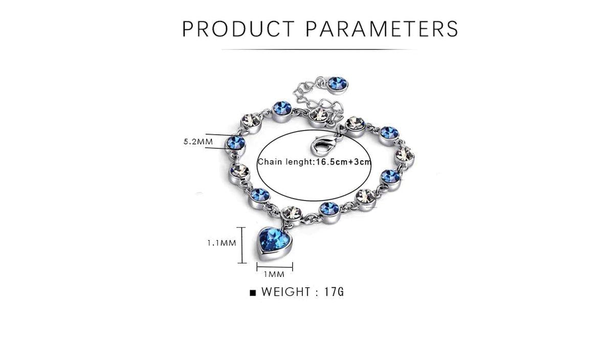 Ocean-Inspired Crystal Bracelet With Silver And Cubic Zirconia