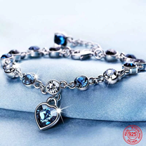 Ocean-Inspired Crystal Bracelet With Silver And Cubic Zirconia