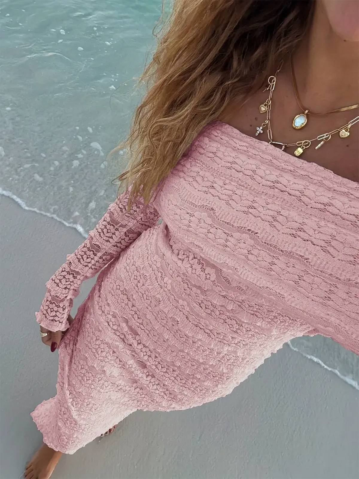 Off Shoulder Lace Body-con Maxi Dress