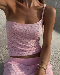 One-Strap Knitted Beachwear Set