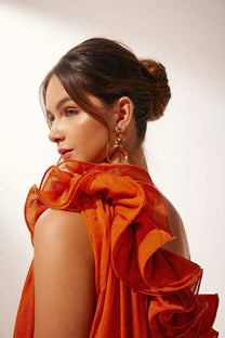 One-shoulder Floral Maxi Dress