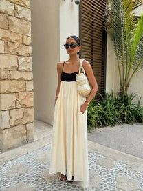 Open Back Pocket Maxi Dress