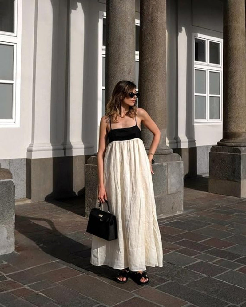 Open Back Pocket Maxi Dress