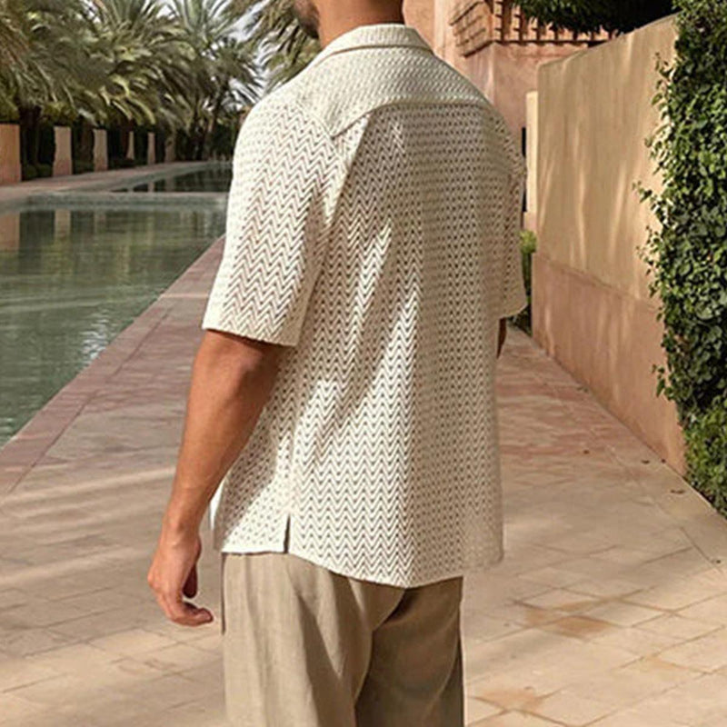 Openwork Slim Fit Cardigan With Button Front
