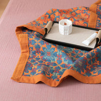 Organic Cotton Blue Patterned Reversible Quilt