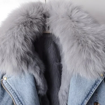 Organic Denim Jacket With Ultra-Fine Fur Lining