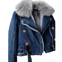 Organic Denim Jacket With Ultra-Fine Fur Lining