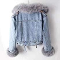 Organic Denim Jacket With Ultra-Fine Fur Lining