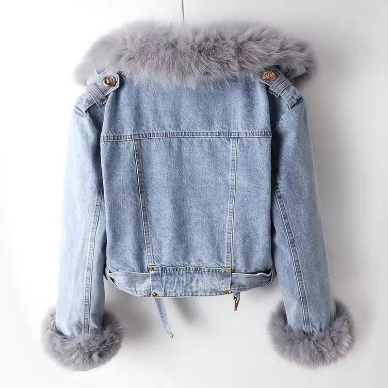 Organic Denim Jacket With Ultra-Fine Fur Lining