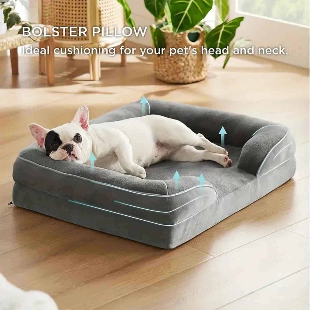 Orthopedic Dog Bed With Memory Foam And Plush Cover