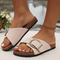 Orthopedic Flat Sandals With Adjustable Buckle Strap