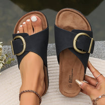 Orthopedic Flat Sandals With Adjustable Buckle Strap