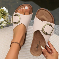 Orthopedic Flat Sandals With Adjustable Buckle Strap