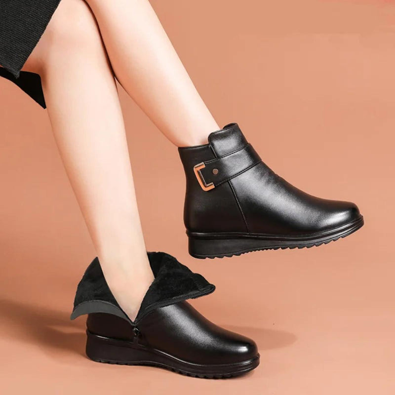 Orthopedic Leather Wool Boots For Comfort And Style