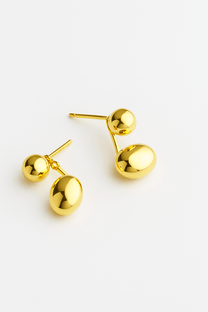Oval Bean Stud Earrings