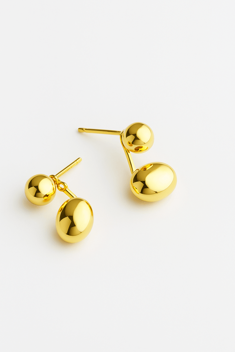 Oval Bean Stud Earrings
