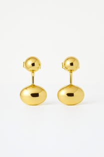 Oval Bean Stud Earrings