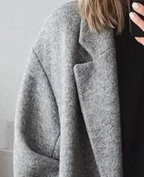 Oversize Women&#39;s Cashmere Coat With Lapel Collar