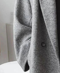 Oversize Women&#39;s Cashmere Coat With Lapel Collar