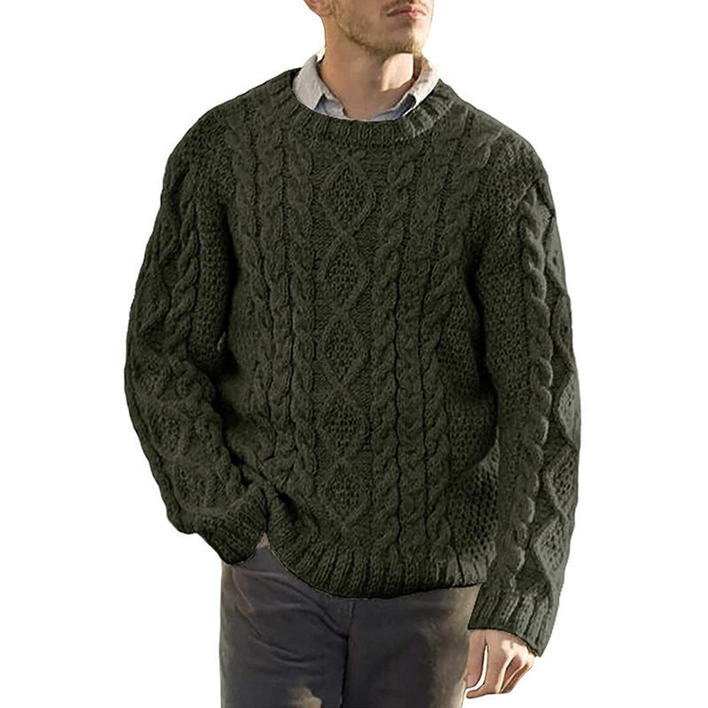 Oversized Chunky Cable Knit Sweater for Men