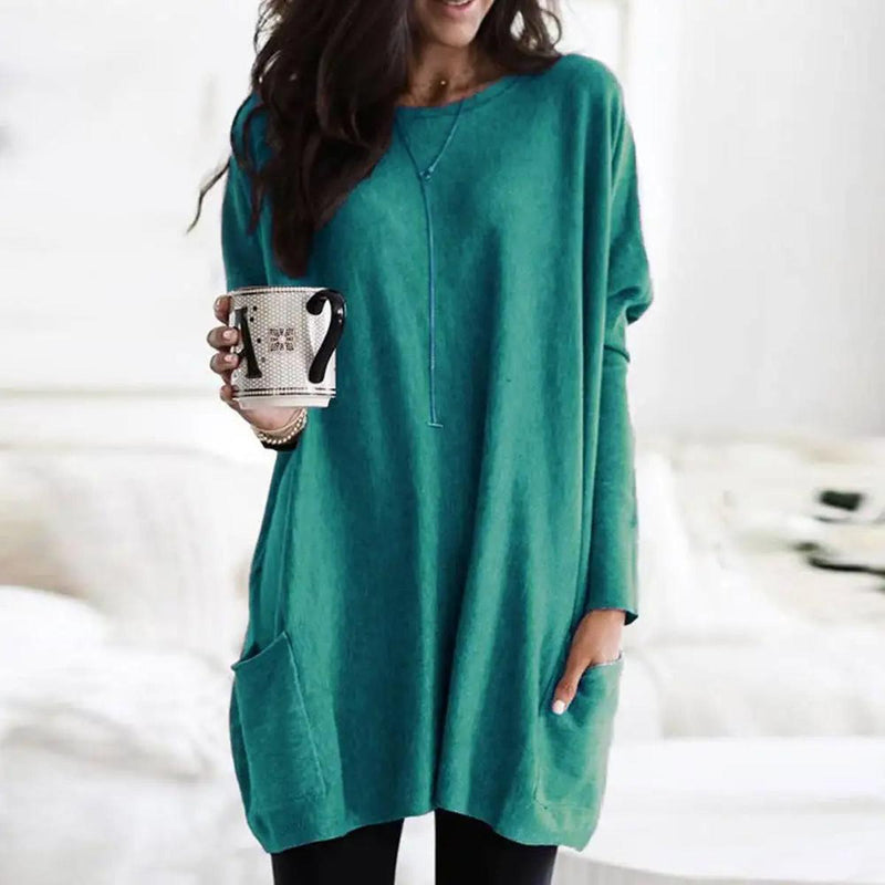 Oversized Cotton Blend Crew Neck Sweater Herwick