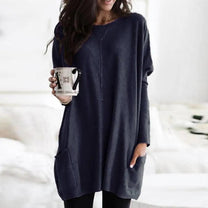 Oversized Cotton Blend Crew Neck Sweater Herwick