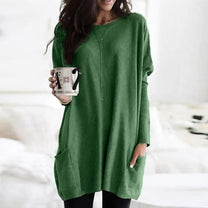 Oversized Cotton Blend Crew Neck Sweater Herwick