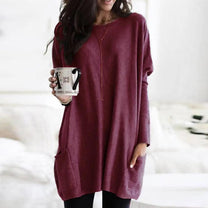 Oversized Cotton Blend Crew Neck Sweater Herwick