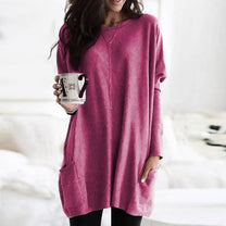 Oversized Cotton Blend Crew Neck Sweater Herwick
