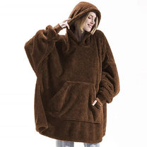 Oversized Flannel Fleece Blanket Hoodie For Men And Women
