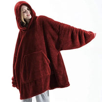 Oversized Flannel Fleece Blanket Hoodie For Men And Women