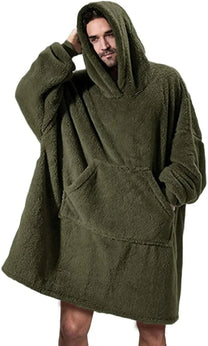 Oversized Flannel Fleece Blanket Hoodie For Men And Women