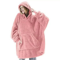 Oversized Flannel Fleece Blanket Hoodie For Men And Women