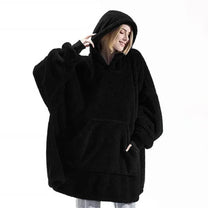 Oversized Flannel Fleece Blanket Hoodie For Men And Women